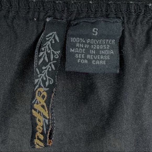 Apollo Skirt Black High Low Feather Print Size S - Picture 4 of 6